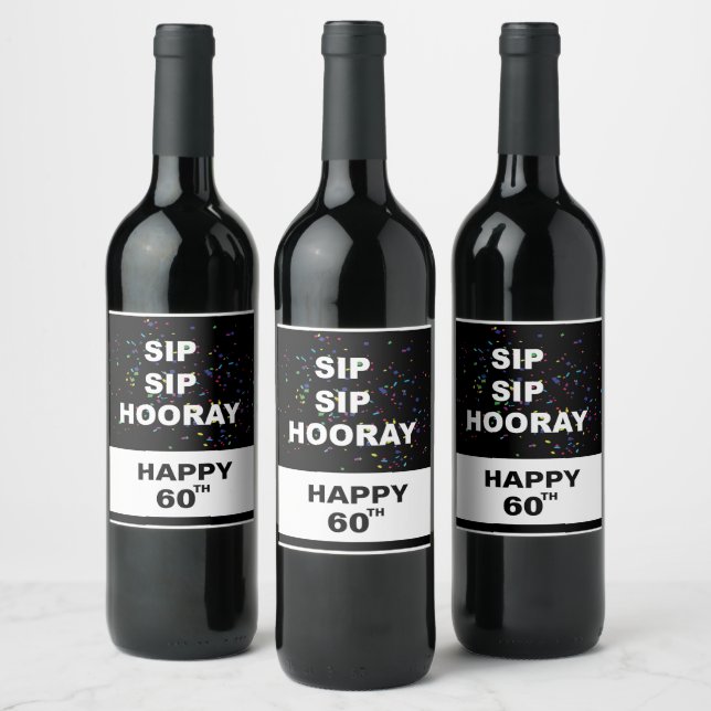SIP SIP HOORAY Weinetikett (Flaschen)