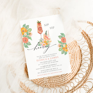 Sip Sip Hurra Leuchtende Cocktail- Babyparty Einladung