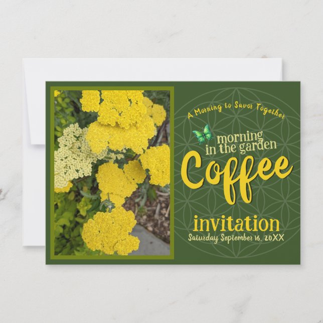 Sip Smile & Celebrate Kaffee Morgen im Garten Einladung (Vorderseite)
