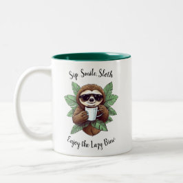 Sip Smile Sloth Funny Coffee Tasse
