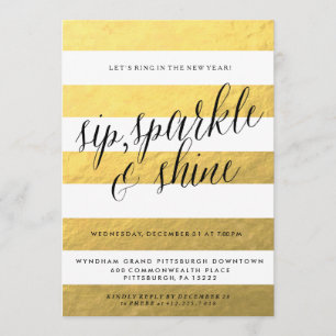 SIP, SPARKLE, SHINE Holiday Party Invitation
