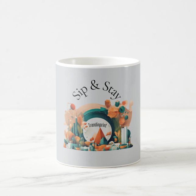 Sip & stay mug AI art  (Centre)