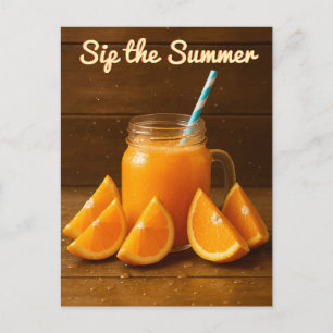 Sip the Summer - Orange Juice Fruit Postcard Postkarte