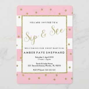 Sip und See laden, neues Baby, willkommenes Party Einladung