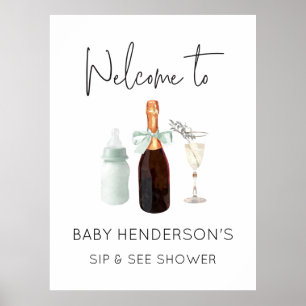 Sip vert neutre et voir Affiche de bienvenue Baby 