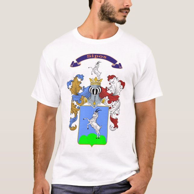 Sipos Familien-ungarischer Wappen-T - Shirt (Vorderseite)