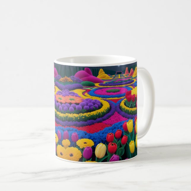 Sippe in Bloom - Blumengarten Kaffeetasse (VorderseiteRechts)