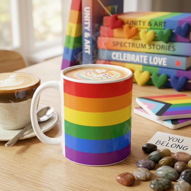 Sippe mit Stolz: Regenbogenflagge Kaffeetasse (Von Creator hochgeladen)