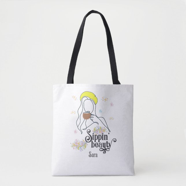 Sippin' Beauty Niedlich trendige ästhetische Kaffe Tasche (Vorderseite)