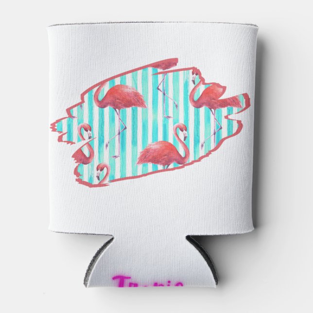 Sippin’ Hübsch: Flamingo Can Cooler Dosenkühler (Vorderseite)