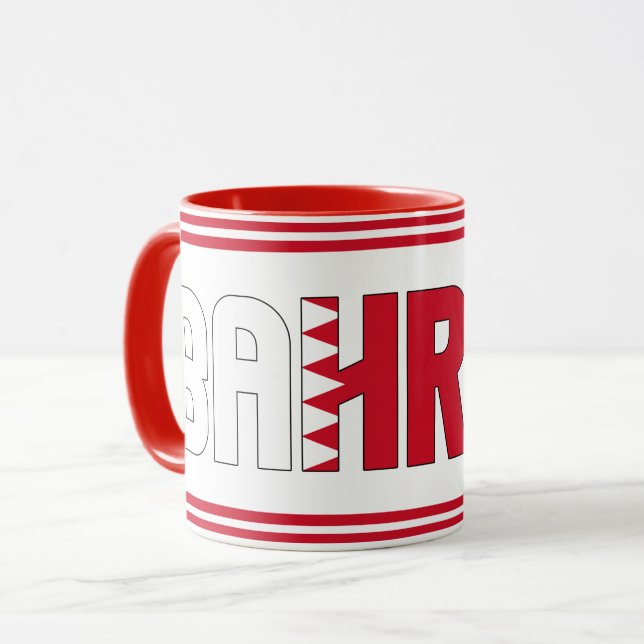 Sippin' mit Bahrain Patriotischer Kaffee Tasse (Vorderseite Links)