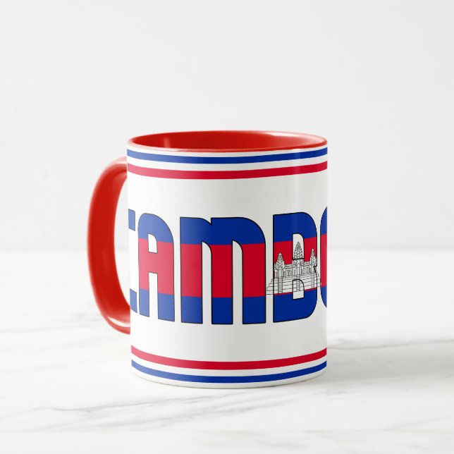 Sippin' mit Kambodscha Patriotischer Kaffee Tasse (Vorderseite Links)