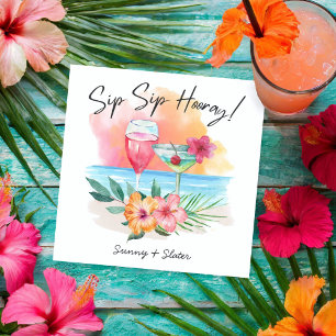 Sippin'   Tropical Beach Sip Hooray Serviette