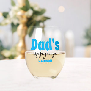 Sippy Cup des personalisierten Vaters Weinglas Ohne Stiel