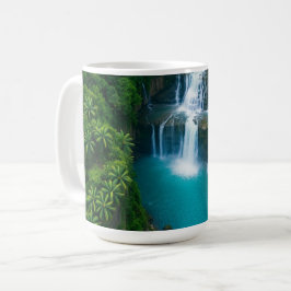 "Sips by Falls - Tropischer Wasserfall Kaffeetasse