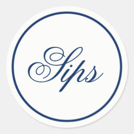 "Sips"-Gastgeschenk Hochzeit und Begrüßungsbeutel- Runder Aufkleber