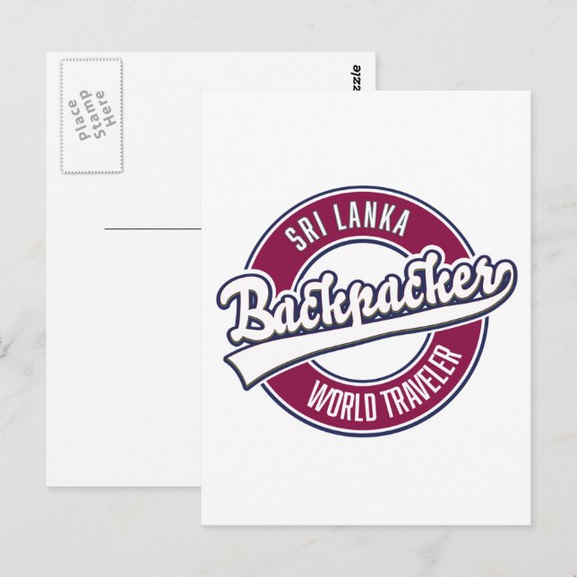 Sir Backpacker World Traveller Retro Logo Postkarte (Vorne/Hinten)