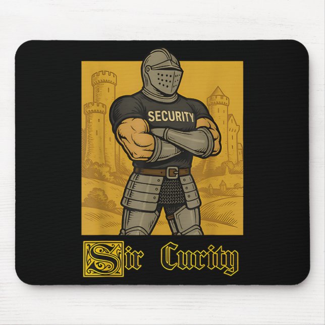 Sir Curity Funny Security Pub Knight Medieval Meme Mousepad (Vorne)