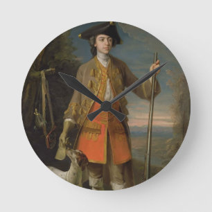 Sir Edward Hales, 1744 (Öl auf Leinwand) Runde Wanduhr