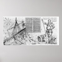 Sir Francis Drake beobachtet das Laden von Schiffe
