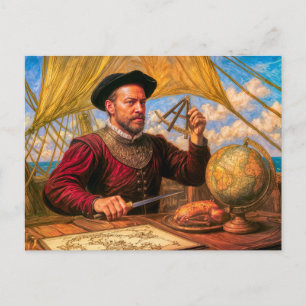 Sir Francis Drake maritimes Porträt Postkarte