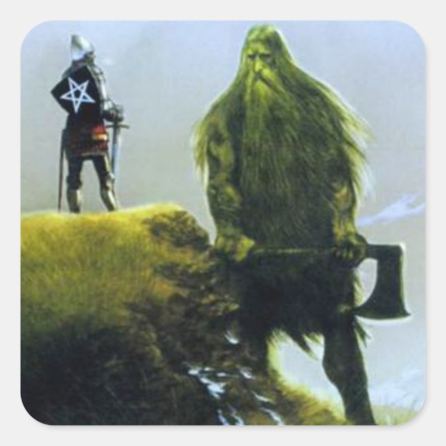 Sir Gawain und der grüne Ritter Quadratischer Aufkleber (Vorderseite)