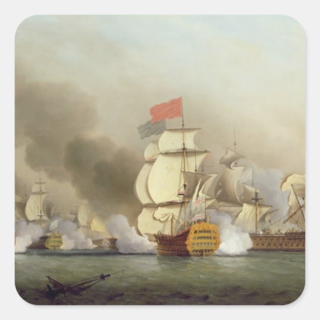 Sir George Anson's (1697-1762) Victor Quadratischer Aufkleber (Vorderseite)