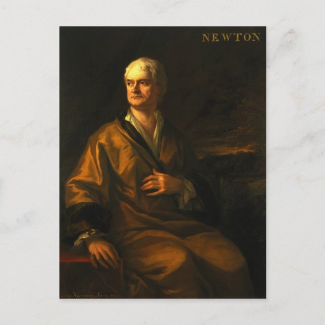 Sir Isaac Newton, 1710 Postkarte (Vorderseite)