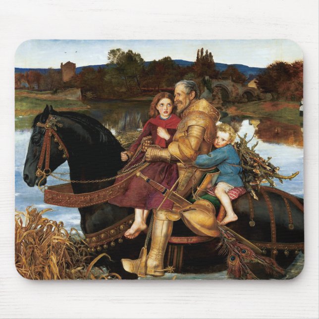 Sir Isumbras im Ford um 1857 von John Millais Mousepad (Vorne)