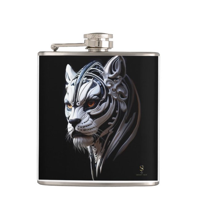 "Sir Khan" Vinyl Wrapped Flask Flachmann (Vorderseite)