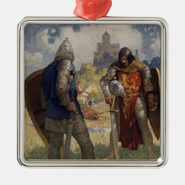 Sir Launcelot du Lake, Ritter des Runden Tisches Ornament Aus Metall (Vorne)