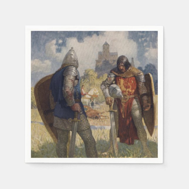 Sir Launcelot du Lake, Ritter des Runden Tisches Serviette (Vorderseite)