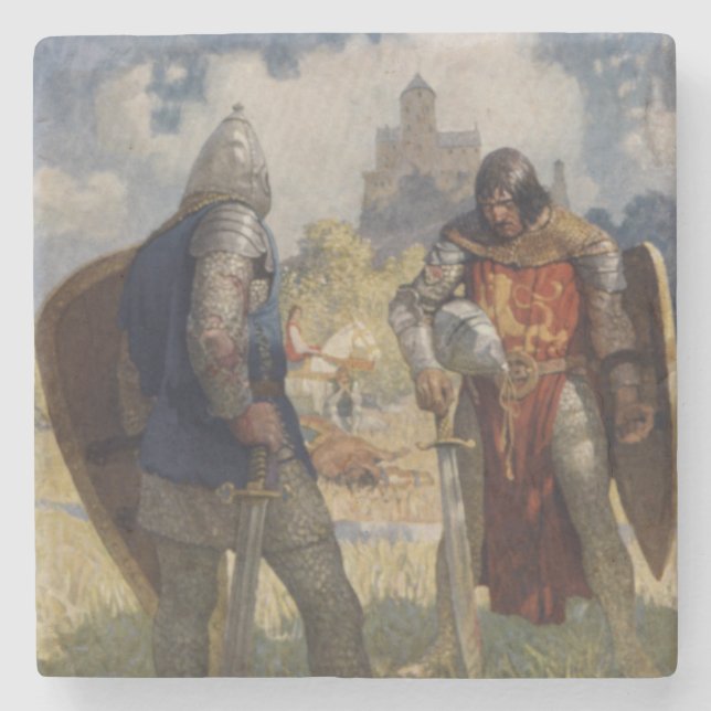 Sir Launcelot du Lake, Ritter des Runden Tisches Steinuntersetzer (Vorderseite)