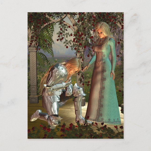 Sir Launcelot und Königin Guinevere Postkarte (Vorderseite)