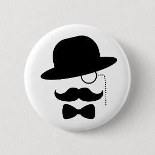 Sir mit dem Schnurrbart Button