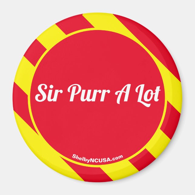 Sir Purr A Lot Red/Yellow Magnet (Vorne)