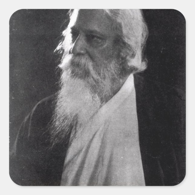 Sir Rabindranath Tagore Quadratischer Aufkleber (Vorderseite)