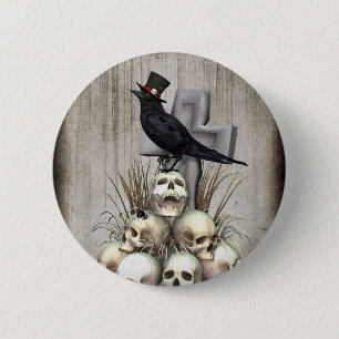 Sir Raven Skully Button