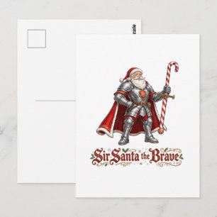 Sir Santa der tapfere Ritter Postkarte