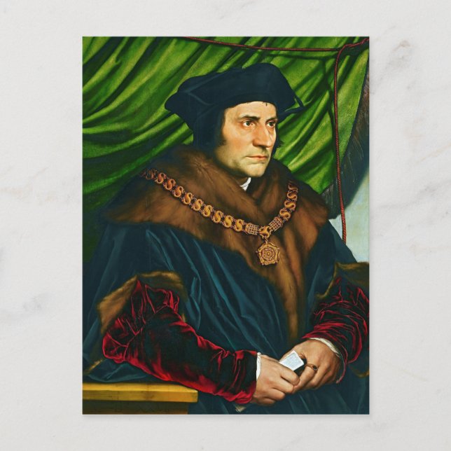 Sir Thomas More von Hans Holbein (1527) Postkarte (Vorderseite)