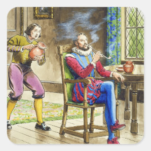 Sir Walter Raleigh (1554-1618) 'von den Blicken in Quadratischer Aufkleber
