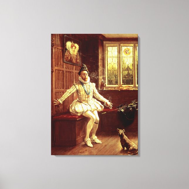 Sir Walter Raleighs Erster Raucher Leinwanddruck (Vorderseite)