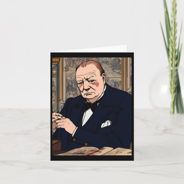 Sir Winston Churchill 4 Sticker Karte (Vorderseite)