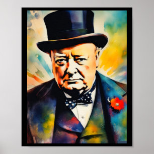 Sir Winston Churchill Sticker Poster