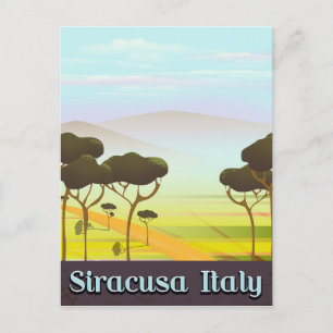 Siracusa Italien Landschaft Reiseplakat. Postkarte