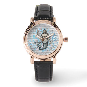 Siren der Meereskollage Armbanduhr