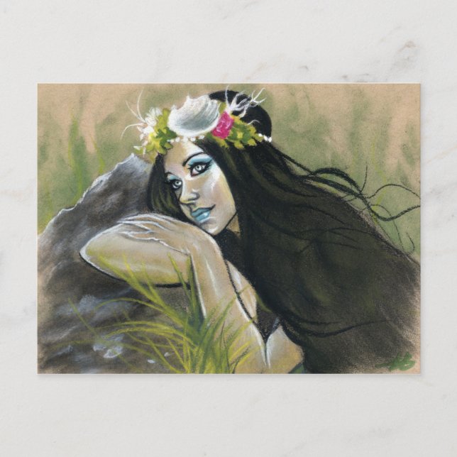 Siren dunkle Meerjungfrau-Postkarte Postkarte (Vorderseite)