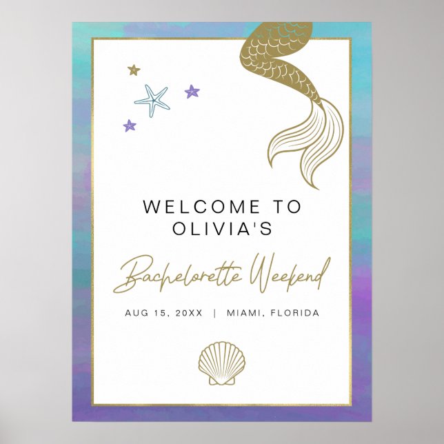 SIREN Mermaid Tropical Junggeselinnen-Abschied Wil Poster (Vorne)