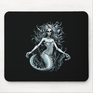 Siren-Skelett-Meerjungfrau-Schädel-T-Shirt Frauen Mousepad