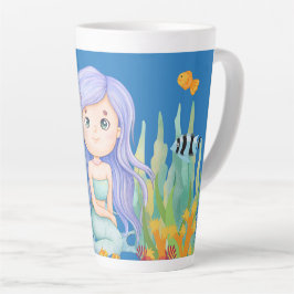 sirena Beautiful LILA HAIR Meerjungfrau spielt in Milchtasse